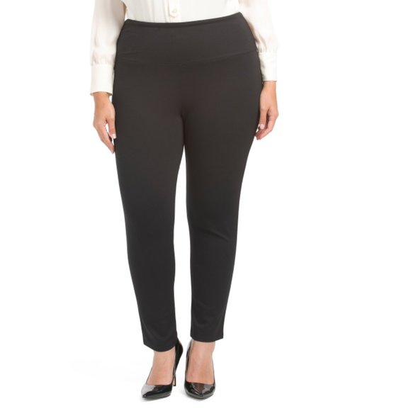 JONES & CO JONES NEW YORK Black Plus Tummy Control Leggings - Picture 1 of 2